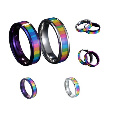 Rainbow Titanium steel Ring