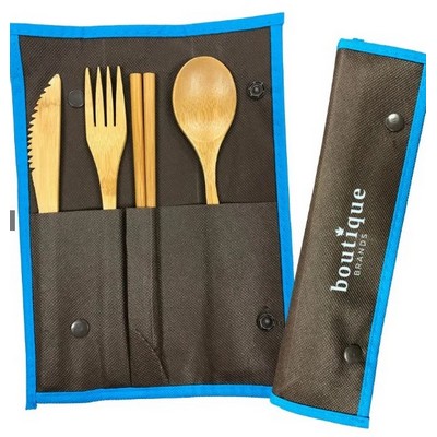 Brown Bamboo Utensil Set