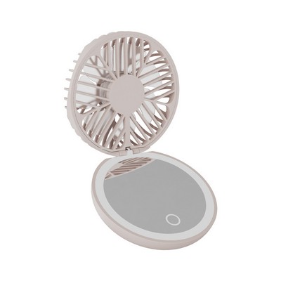 Folding USB Rechargeable Cosmetic Mirror Air Cooling Fan