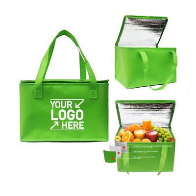 Non Woven Lunch Tote Insulated Cooler Bag with Zipper and Handle