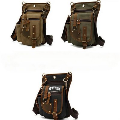 Canvas Drop Leg Bag Tactical Thigh Outdoor Waist Pack