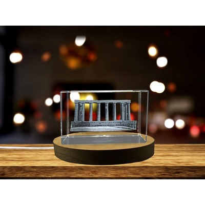 Monument National D'Écosse 3D Engraved Crystal Trophy w/LED Base - Scottish Landmark