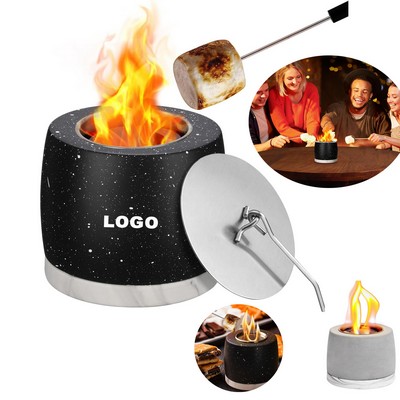 Custom Indoor Outdoor Smores Fire Bowl Concrete Tabletop Fireplace Fire Pit