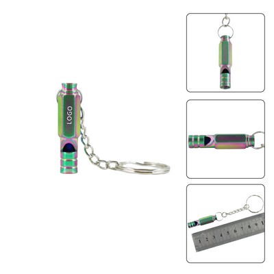 Stainless Steel Whistle Keychain