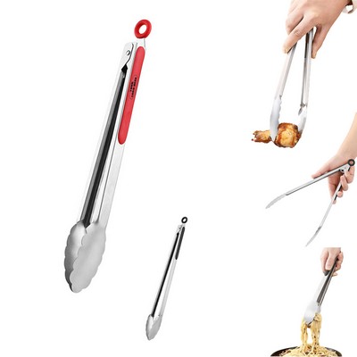14" Non Slip Stainless Steel Barbecue Tongs