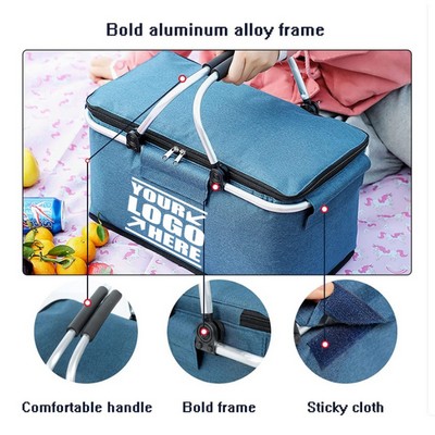 Folding Cooler Picnic Basket