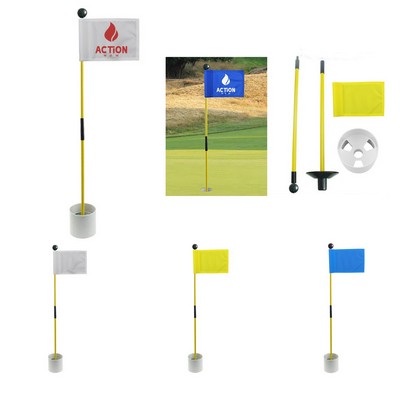 Golf Green Flag Hole Cup Set