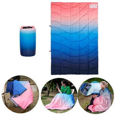 Portable Outdoor Throw Lightweight Camping Quilt Travel Blanket for Hiking