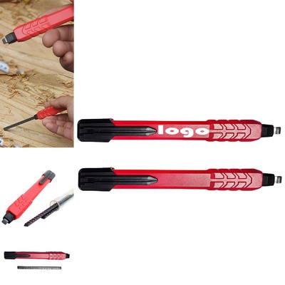 Mechanical Carpenter Pencil + 4pk Tube of Refill Leads Set in Cello Bag