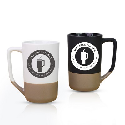 17 Oz. Two-Tone Ceramic Mug For Office And Home Use