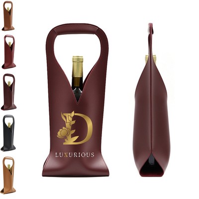 PU Leather Wine Tote Bag