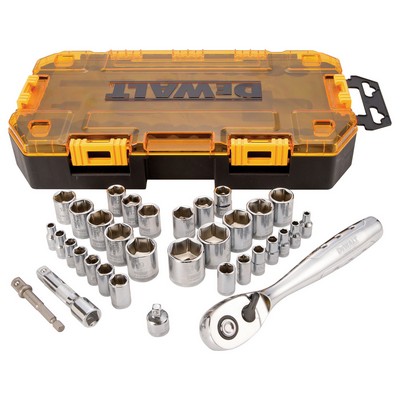 DeWalt 34Pc Toughsystem 1/4" And 3/8" Drive Socket Set