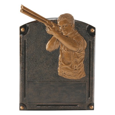 Trap shooting Legend Fame, 8"X6", Resin