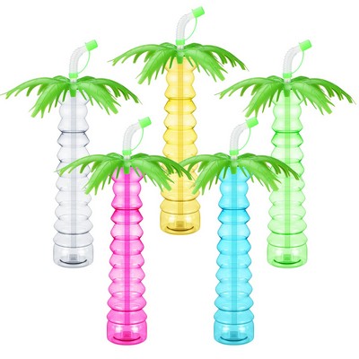 17 oz Palm Tree Yard Light Up Cup Water Bottle with Straw Party Supplies