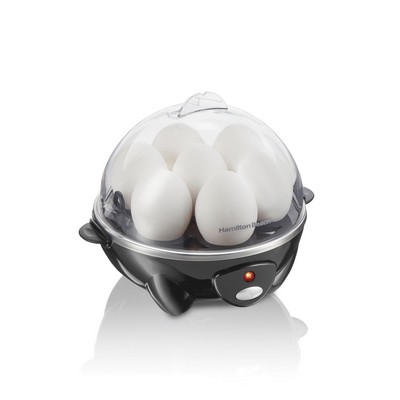 Hamilton Beach 3-In-1 Egg Cooker, Hard-Boiled, Poached, Omelets, 7 Egg Capacity, Black