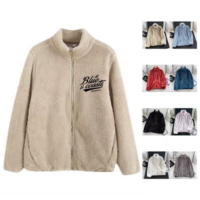 Full Zip Winter Polar Fleece Fuzzy Coat