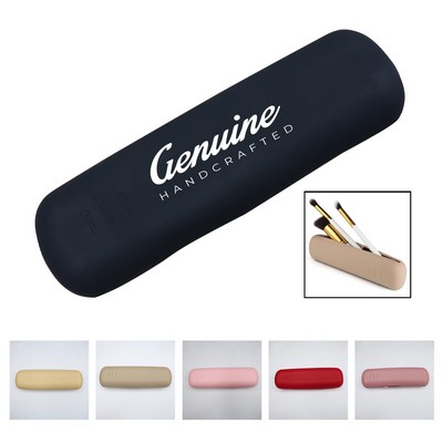 Silicone Makeup Brush Storage Box with Magnetic Closure
