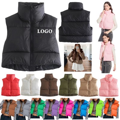 Polyester Puffer Vest for Women in Winter