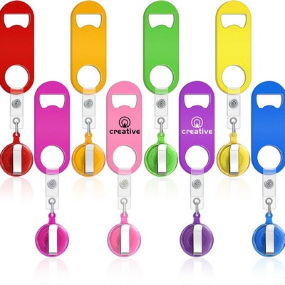 Beer Bottle Opener with Retractable Keychain