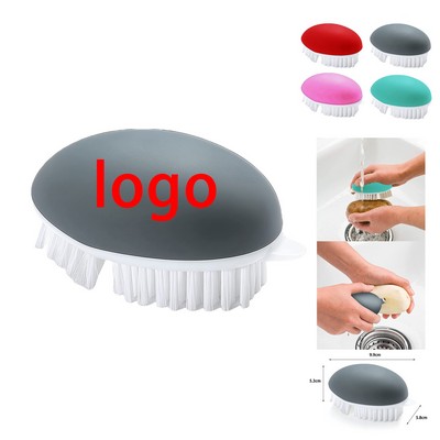 Custom Silicone Fruit & Vegetable Cleaning Brush – Flexible Bristles, Reusable, Promotional