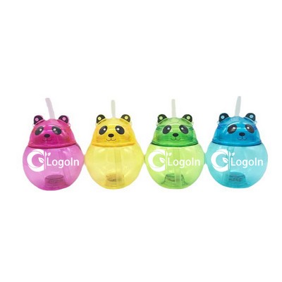 17 OZ Light Up Panda Water Bottle Cup with Lanyard