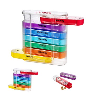 Clear Weekly Rainbow Pill Organizer