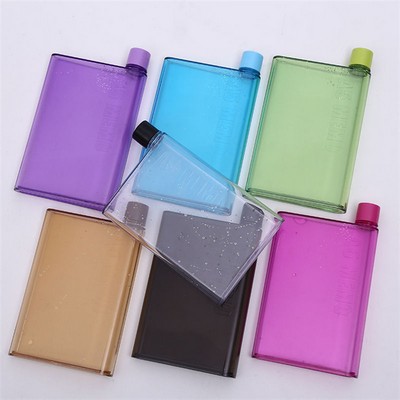 12oz Plastic A6 Memo Flat Water Bottle