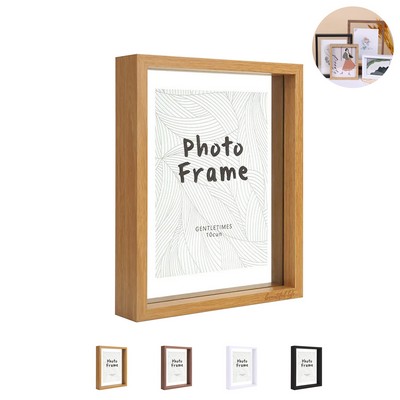 Double-sided Transparent Wood Photo Picture Frame Stand