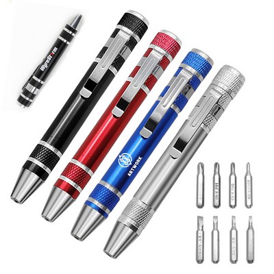 8" 1 Aluminum Pen Style Tool Kit - Plastic