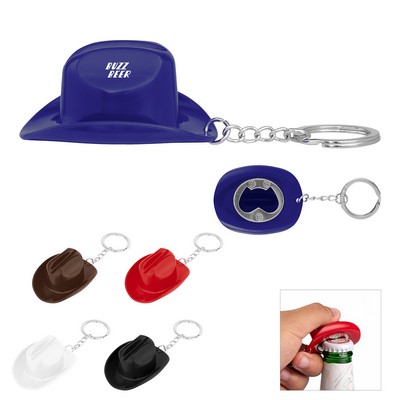 Cowboy Hat Bottle Opener Keychain
