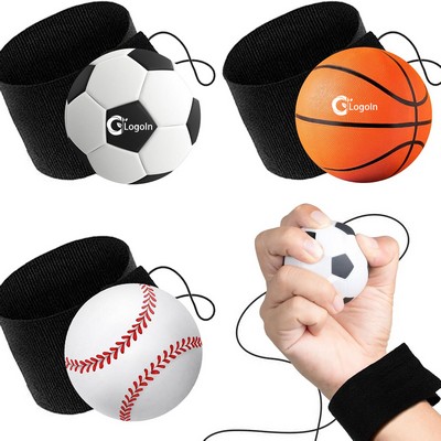 2.36" Sports Rebound Wrist Ball Soccer Wristband Toy