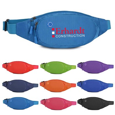 Large Crossbody Fanny Pack With 3 Zipper Pockets