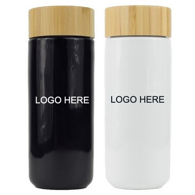 Oceanside 10 Oz. Ceramic Tumbler with Bamboo Lid