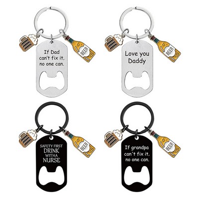 Pop Keychain with Beer Pendant Opener for Father's Day Gift