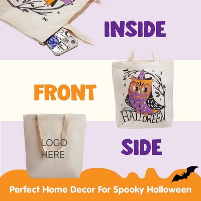 Halloween-Themed Personalized Canvas Tote Bags