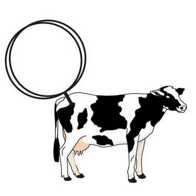 Cow Executive Key Chain w/Mirrored Back (12 Square Inch)