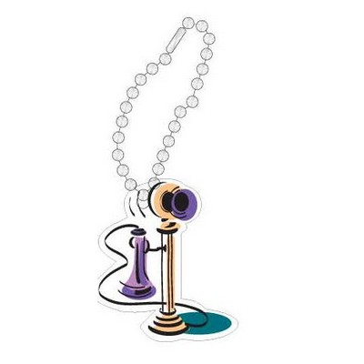 Antique Phone Promotional Key Chain w/ Black Back (4 Square Inch)