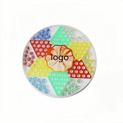 Colorful Hexagonal Marble Jump Board Game for Kids and Family Fun