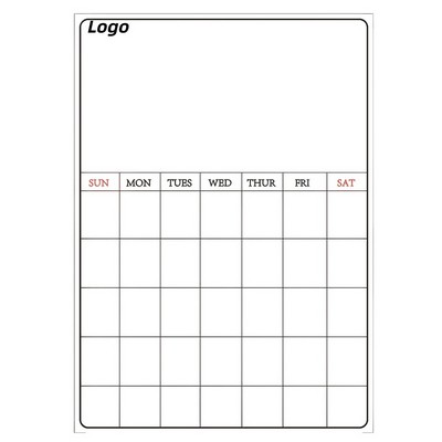 Magnetic Erasable Refrigerator Memo Board with Calendar
