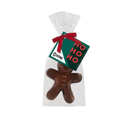 Belgian Chocolate Holiday Icons Favor Bag with Dark Chocolate Gingerbread Man