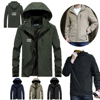 Promotional Outerwear Lightweight Casual Coat Men's Outdoor Utility Hooded Jacket