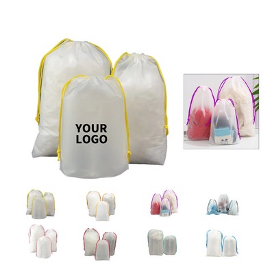 PE Transparent Drawstring Bag For Towel And Scarf 11.8 L