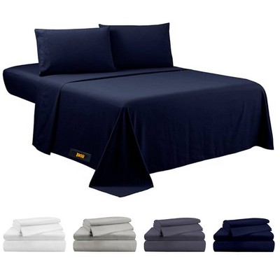 4PCS Microfiber Queen Size Bedding Sheet Set