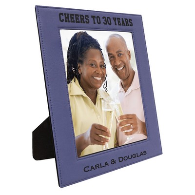 Engraved Photo Frame, Purple Faux Leather, For 8X10" Photo