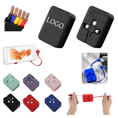 3-in-1 Retractable Cable Reel Charging Cable Storage Case