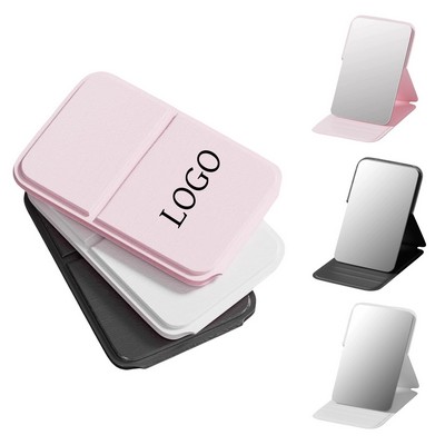 Gift Portable Folding Leather Mirror