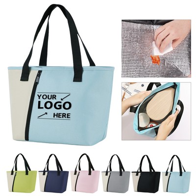 Two Tone Insulated Lunch Tote Bag