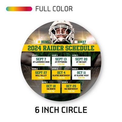 6.00" Circle Schedule & Calendar Magnet