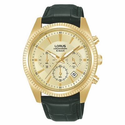 Lorus Men RT302L Chronograph Watch - Gold and Black