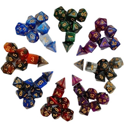 D20 Starry Sky Glitter Polyhedral Dice Game 10-Pcs Set